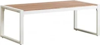 Rectangular 110x55 Cm Aluminum Lipov Garden Coffee Table Gardénia Branco - Sklum
