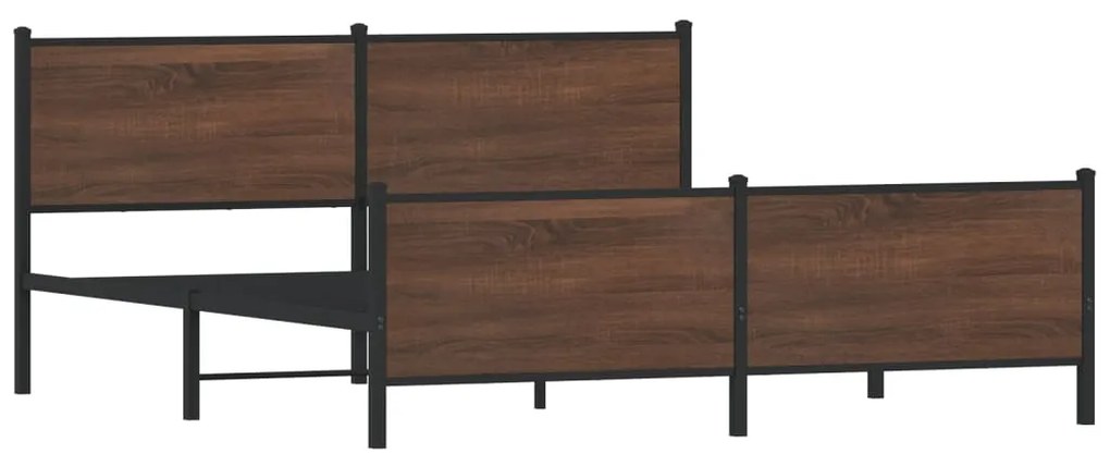 Estrutura cama sem colchão 180x200 cm metal carvalho castanho