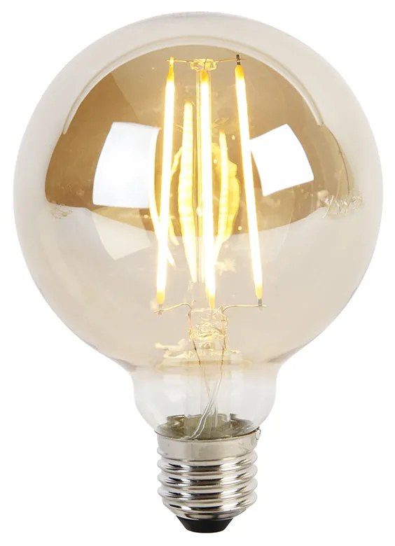 E27 Lâmpada LED regulável em 3 níveis G95 vidro fumê 5W 380 lm 2200K