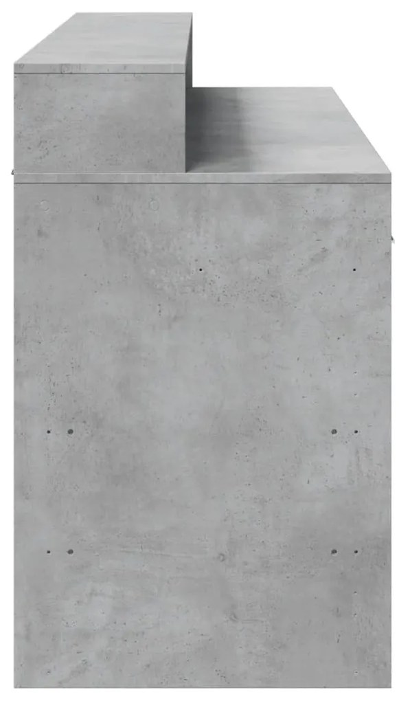 Secretária luzes LED 140x55x91 cm deriv. madeira cinza cimento