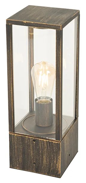 Candeeiro de pé vintage para exterior em ouro antigo 40 cm IP44 - Charlois Industrial,Clássico / Antigo