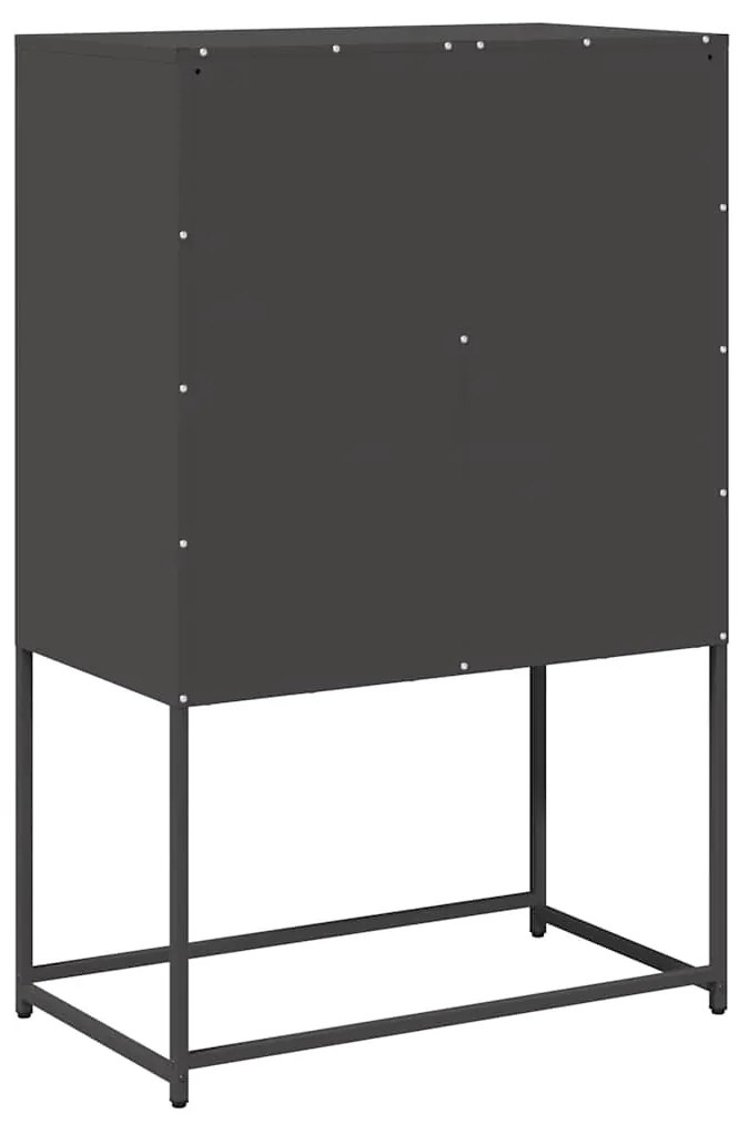 Aparador alto 68x39x107 cm aço preto