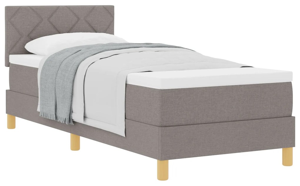 Cama Box Spring com Colchão Taupe 80x200 cm Tecido
