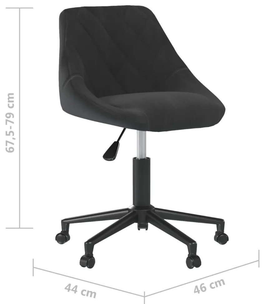 Cadeira de jantar giratória veludo preto