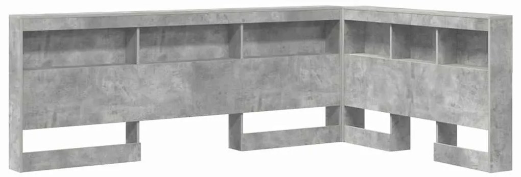 Cabeceira de armazenamento Cinzento cimento 120 cm