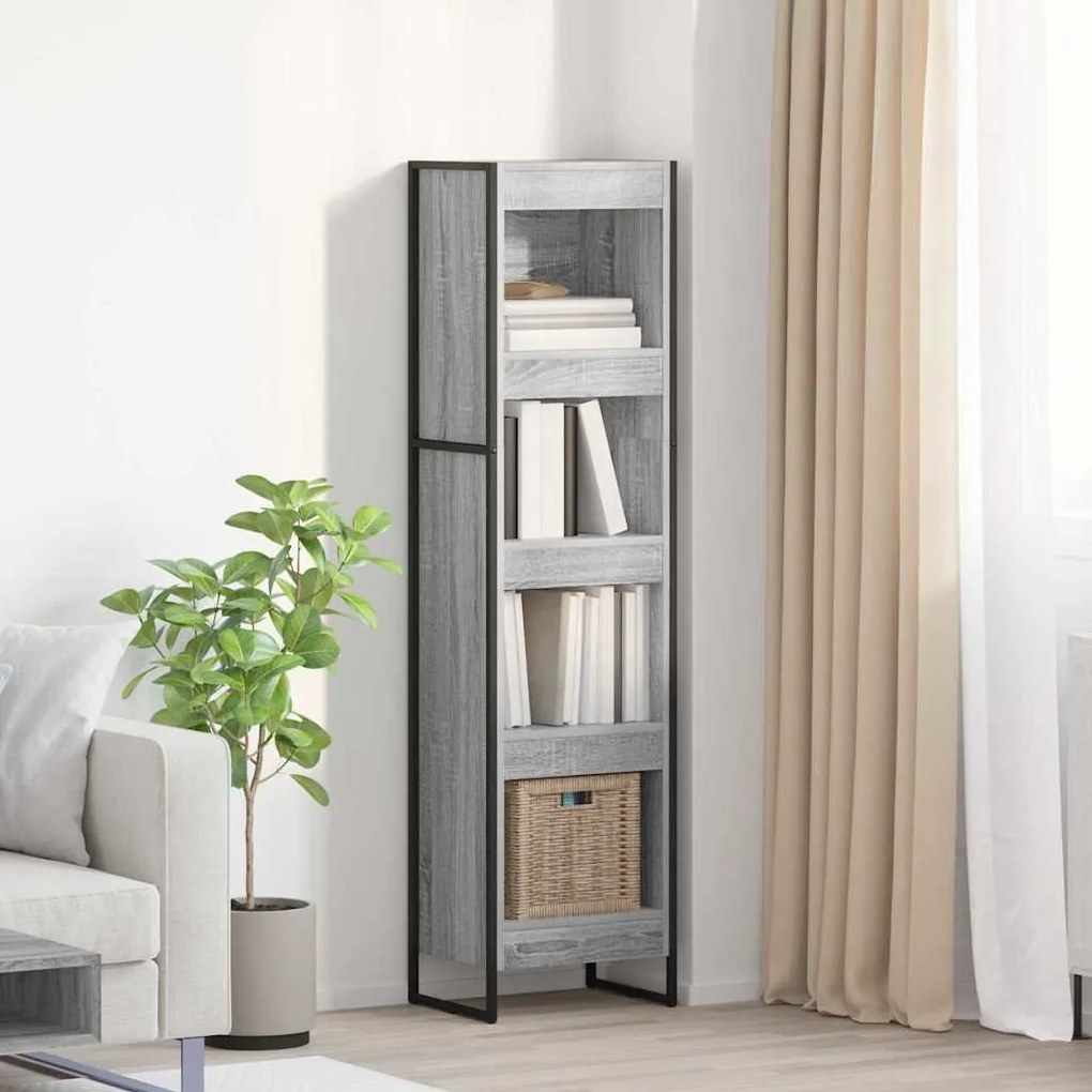 vidaXL Gabinete de Livros Cinza Sonoma 80 x 30 x 155 cm