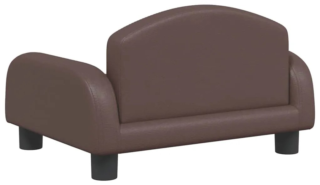 Cama para cães 50x40x30 cm couro artificial castanho