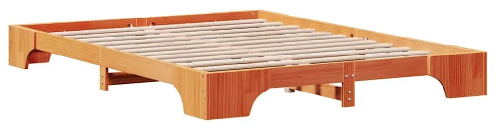 Estrutura de Cama Castanho Encerado 140x200 cm em Madeira de Pinho Sól