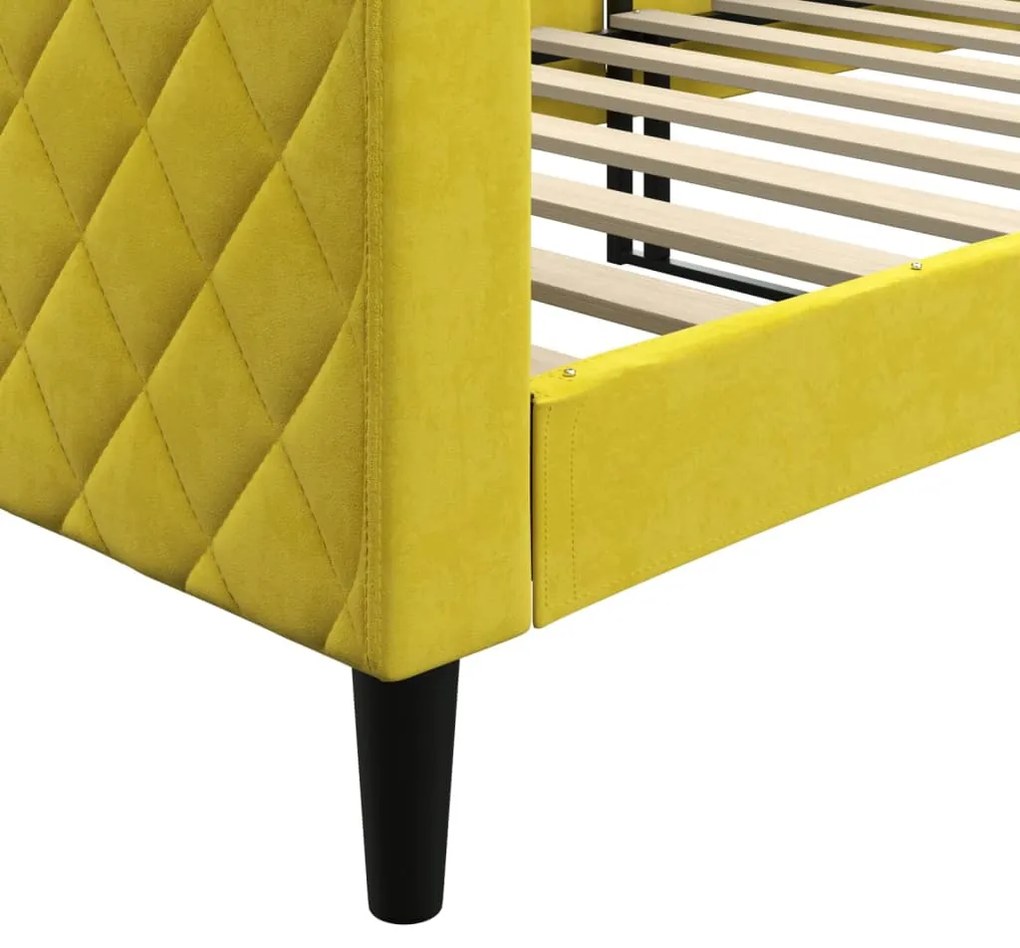 Sofá-cama 80x200 cm veludo amarelo