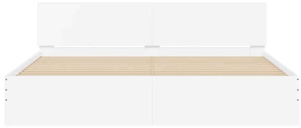 Estrutura de cama com cabeceira 160x200 cm branco