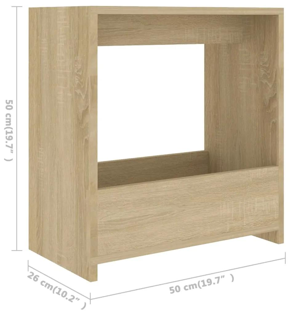 Mesa de apoio 50x26x50 cm contraplacado cor carvalho sonoma