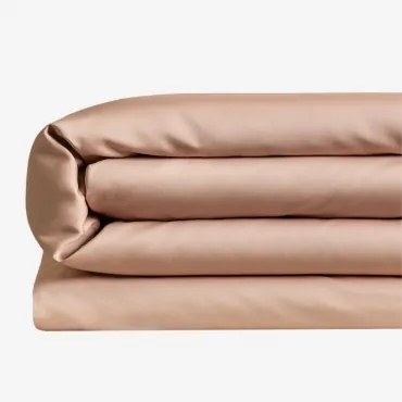 Capa De Edredom De Cetim Sampras 300 Fios Cor-de-rosa Avelã & Cama 150/160cm (240 X 220 Cm) - Sklum