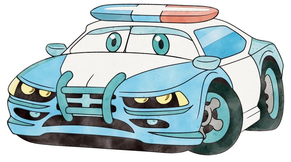 Cama infantil branca polícia com gaveta Luk 160x80 - colchão e estrado incluído