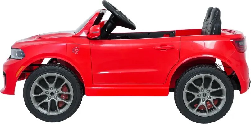 Carro elétrico para Crianças 2 a 5 anos, 12V Dodge Durango Rodas de espuma EVA, assento Couro ecológico e Comando Vermelho