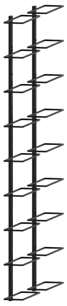 Garrafeiras de parede para 18 garrafas 2 pcs ferro preto