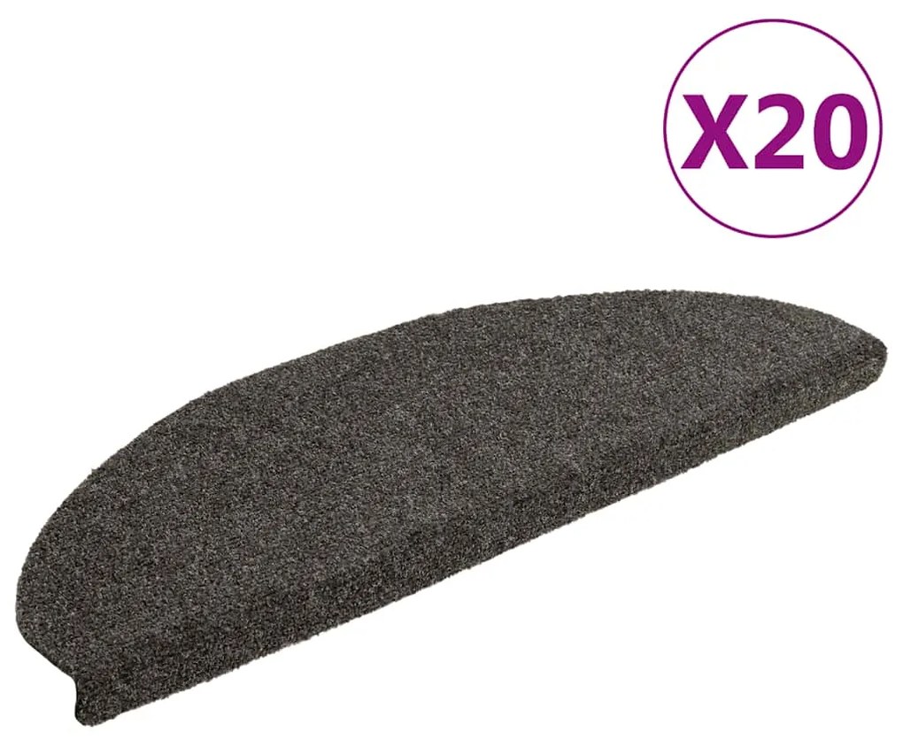 Tapetes de escada autoadesivos 20 pcs 65x21x4 cm antracite