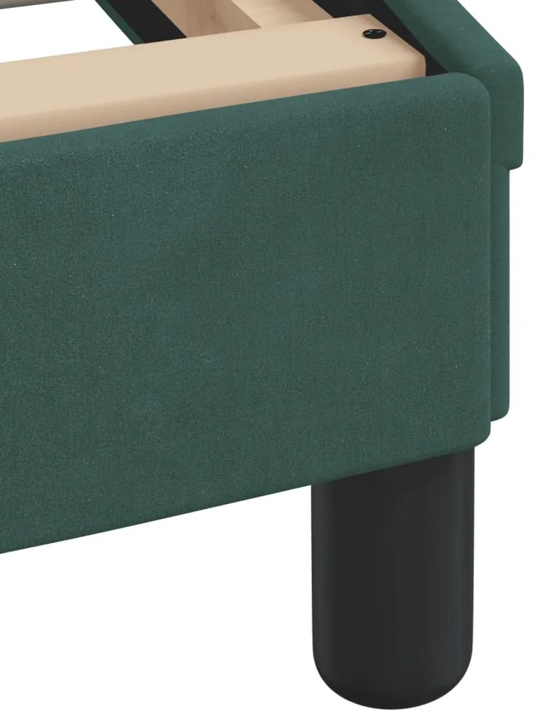 Estrutura de cama sem colchão 200x200 cm veludo verde-escuro