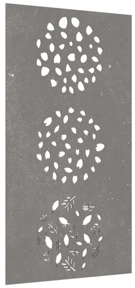 Decoração p/ muro de jardim 105x55 cm aço corten design folhas