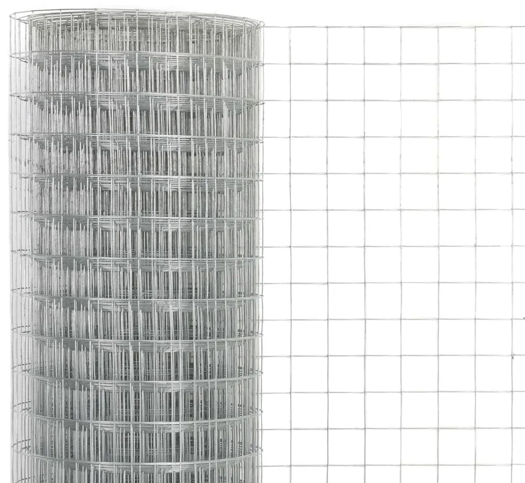 Cerca de arame p/ galinheiro 25x0,5 m aço galvanizado prateado