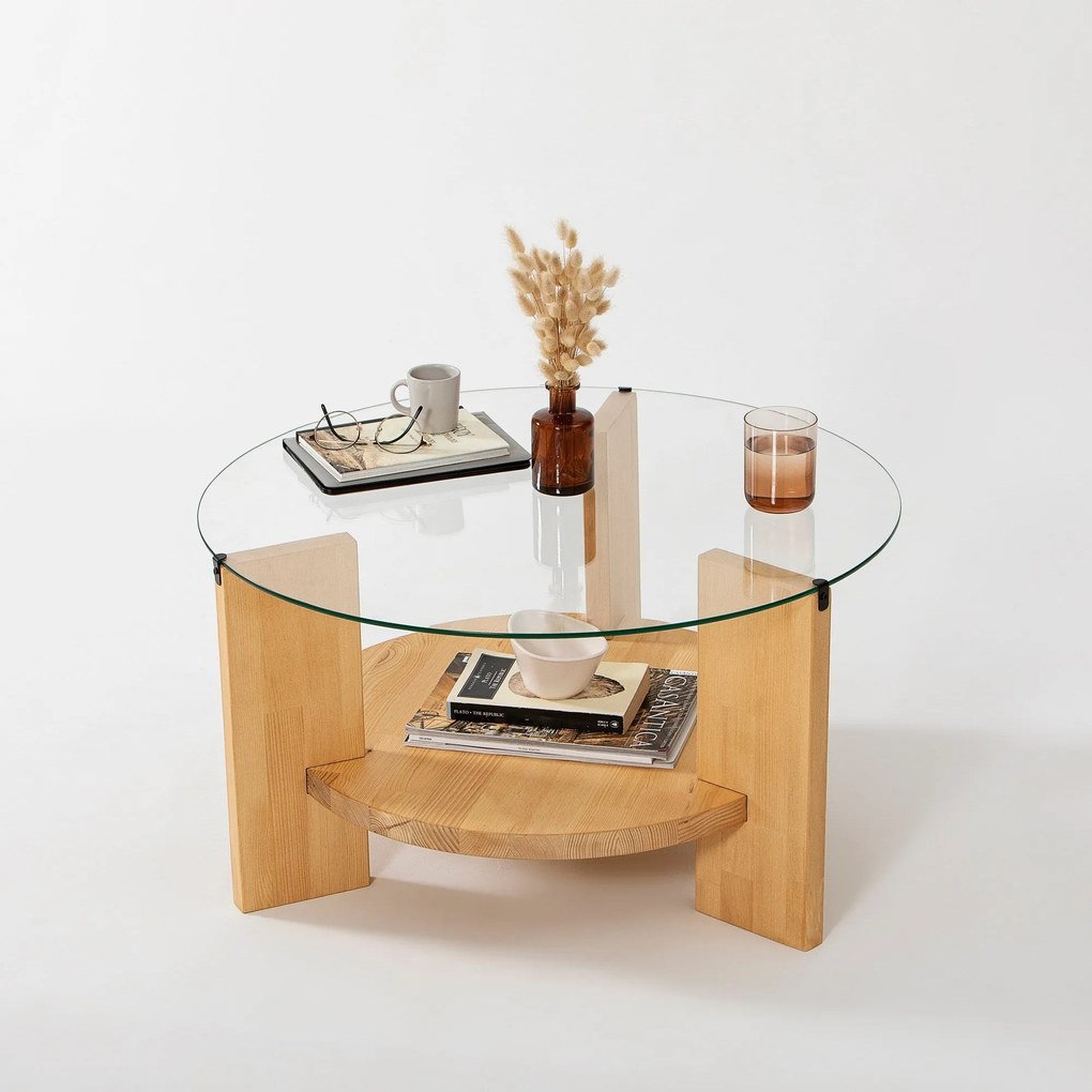 Mesa de Centro Mahal – Carvalho – 75x40x75 cm