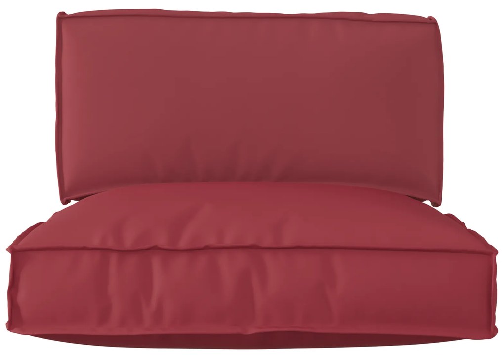 Conjunto de Almofadas para Palete de 2 Peças Vermelho Bordô em Tecido