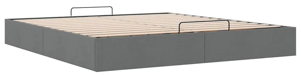Estrutura de cama otomana sem colchão 180x200cm cinzento-escuro