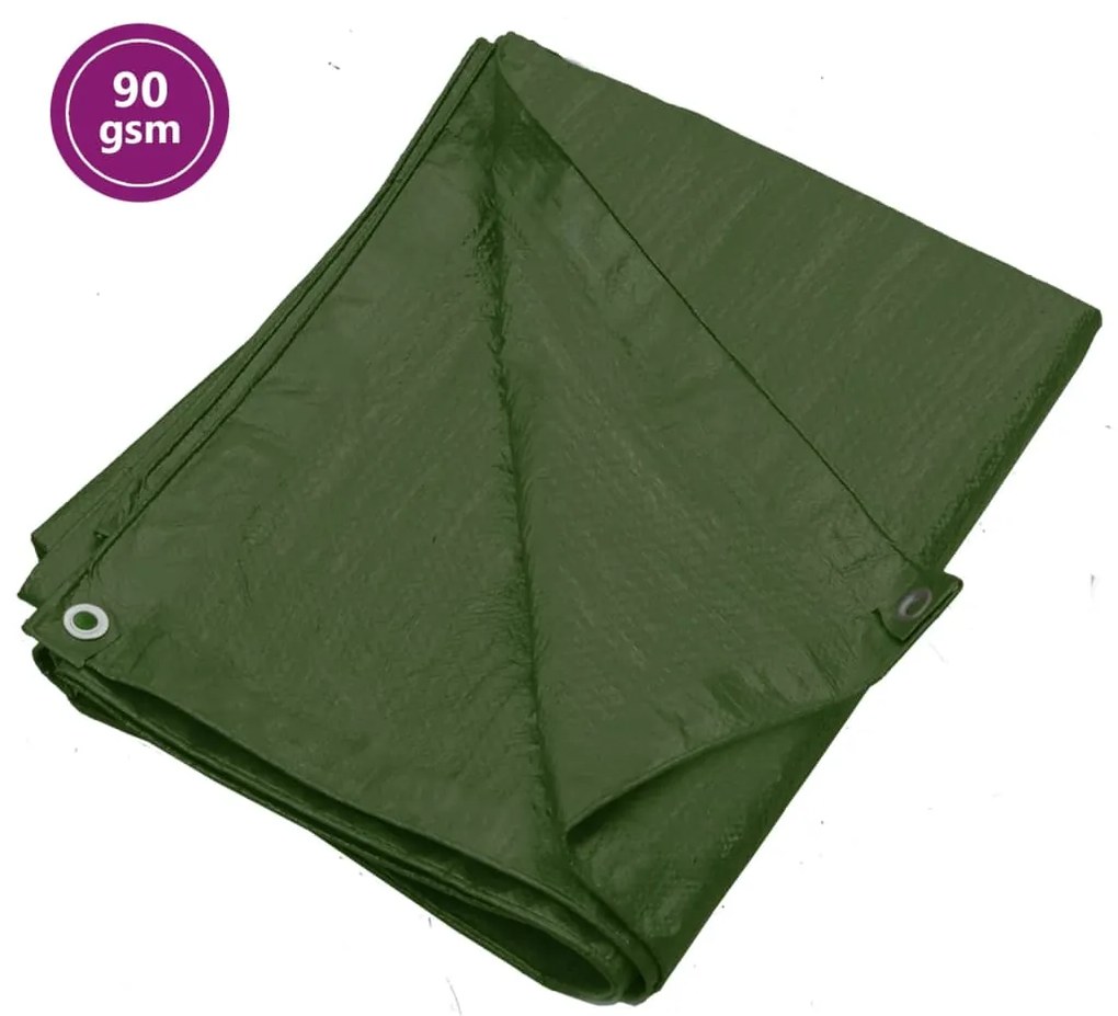 151523 vidaXL Lona 90 g/m² 6x8 m PEAD verde