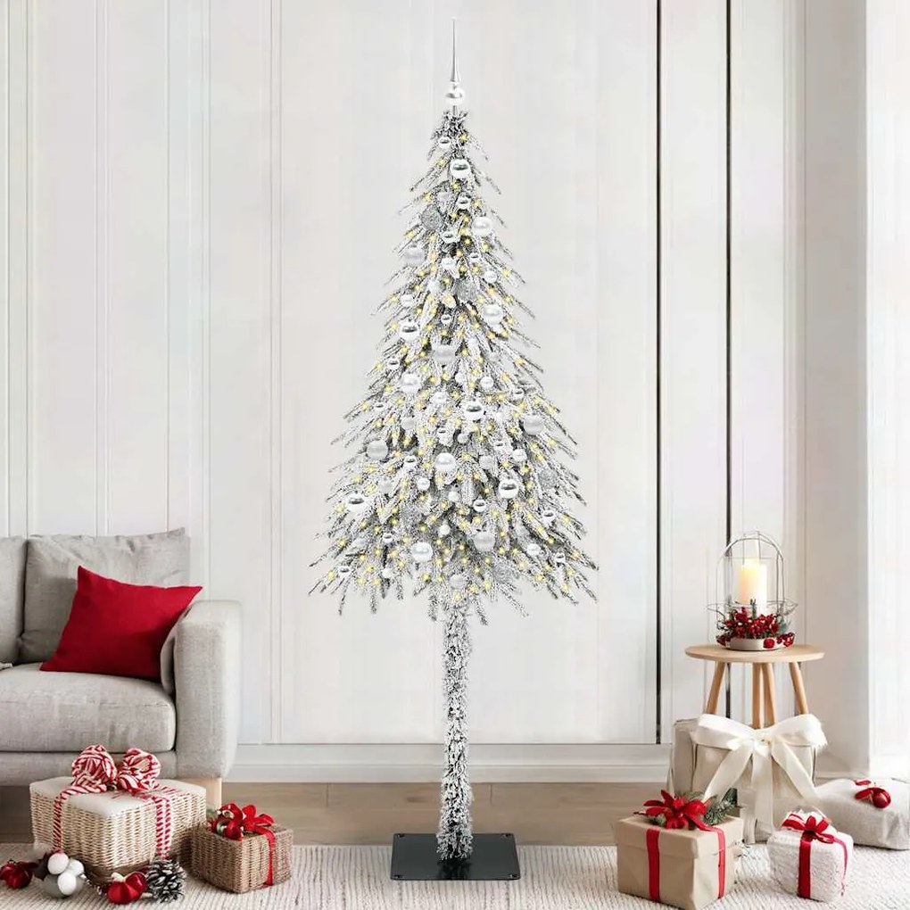vidaXL Árvore de Natal com 300 LEDs com suporte Branco 210 cm PE e Aço