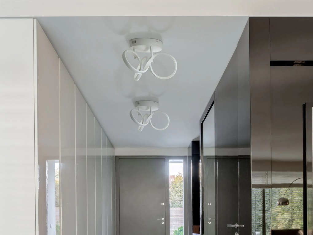 Candeeiro de teto LED em metal branco MONGO Beliani