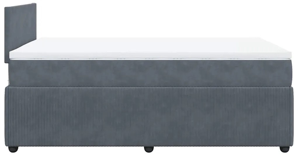 Cama boxspring com colchão 120x190 cm veludo cinzento-escuro