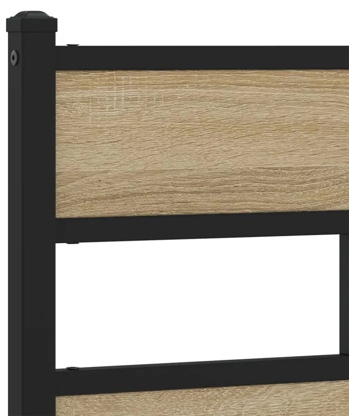 Estrutura de cama sem colchão 193x203cm metal carvalho sonoma