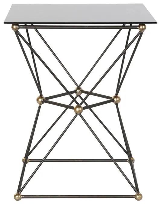 Mesa de Apoio Dkd Home Decor Metal Cristal (45 X 45 X 55.5 cm)