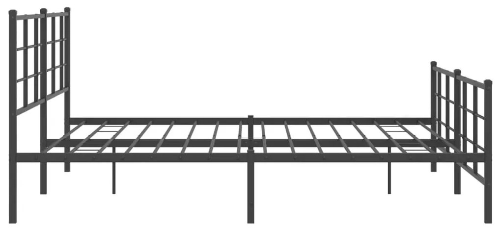Estrutura de cama com cabeceira e pés 183x213 cm metal preto