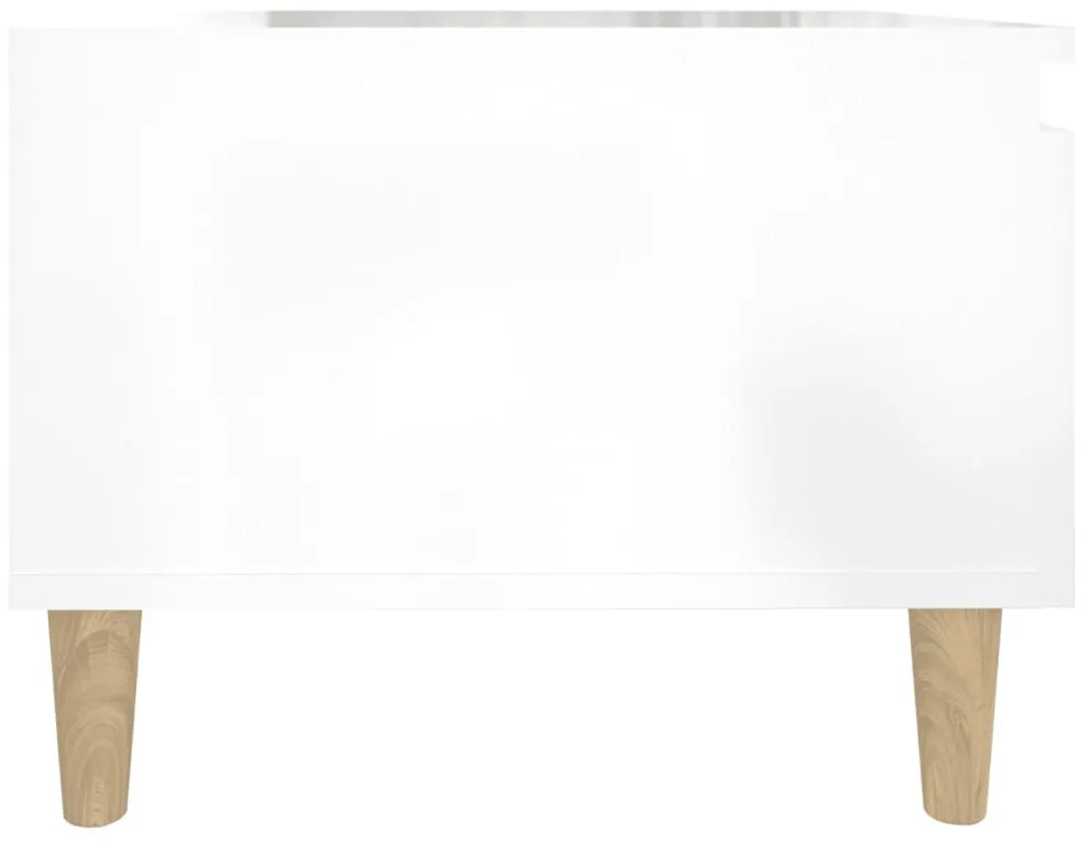 Mesas de apoio 2 pcs 50x46x35cm deriv. madeira branco brilhante