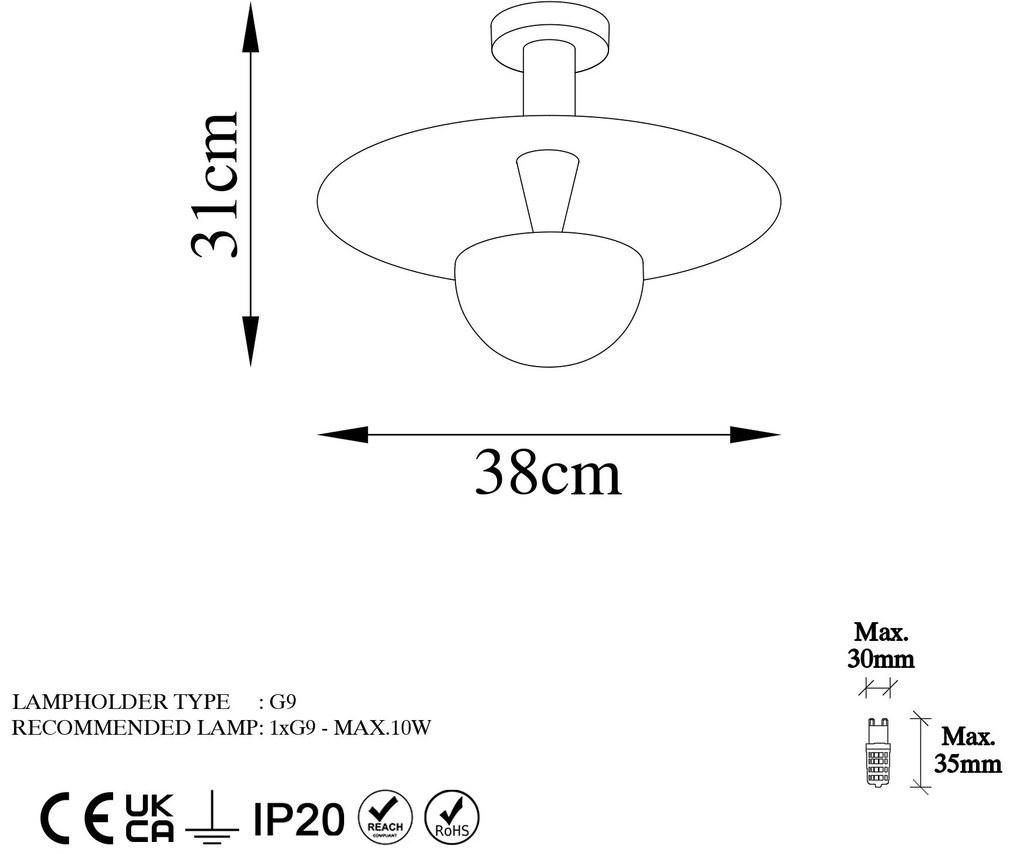 Chandelier Kurt – Cobre – 38 cm