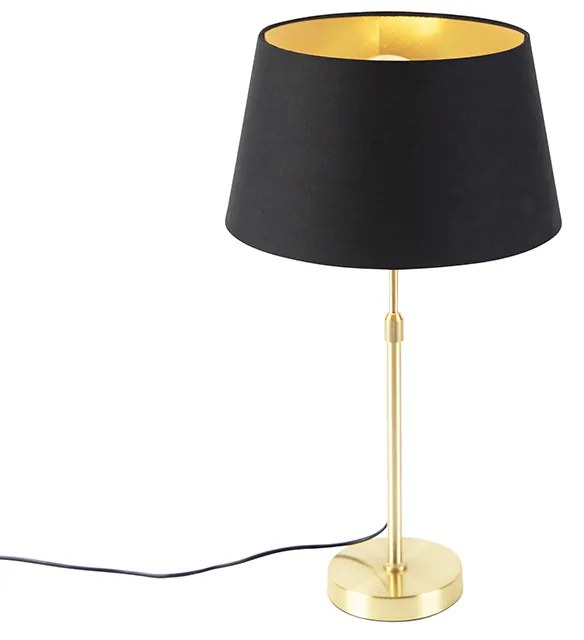 Candeeiro de mesa dourado/latão com cúpula preta com dourado 32 cm - Parte Clássico / Antigo