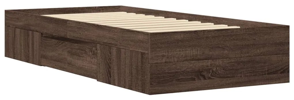 Estrutura cama s/ colchão derivados madeira carvalho castanho