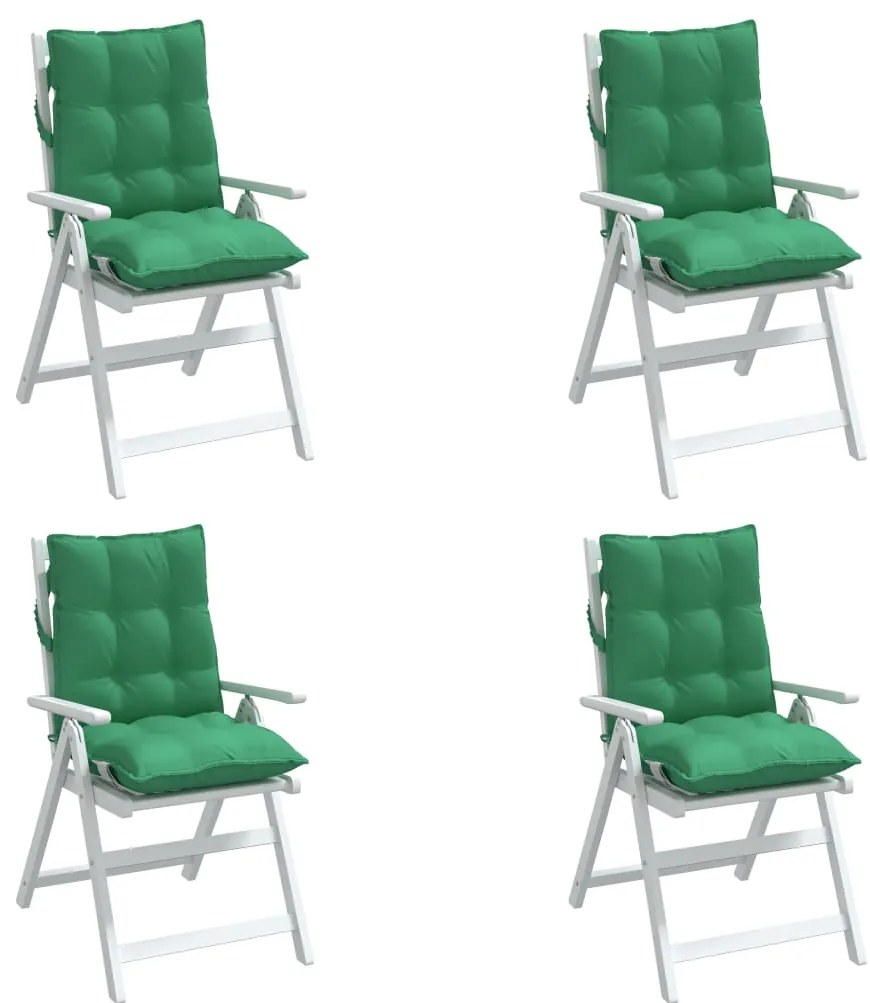 Almofadões cadeira encosto baixo 4 pcs tecido oxford verde