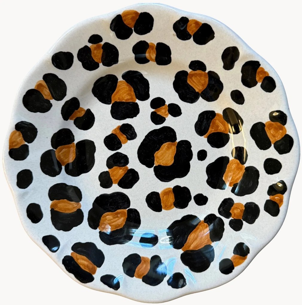 Prato para bolos artesanal Leopardo