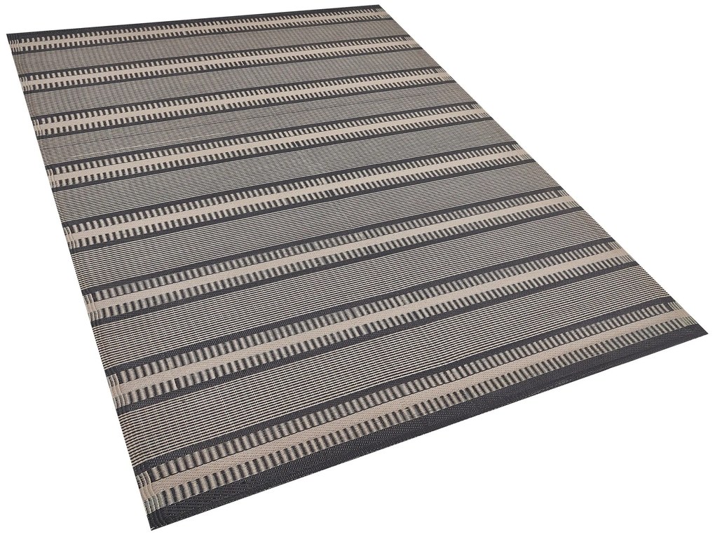 Tapete de exterior creme e preto 160 x 230 cm MANSA Beliani