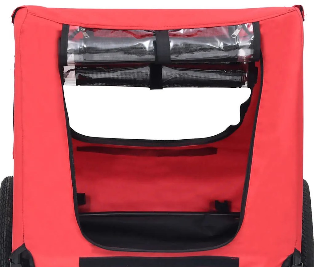Reboque bicicleta p/ animais vermelho e preto