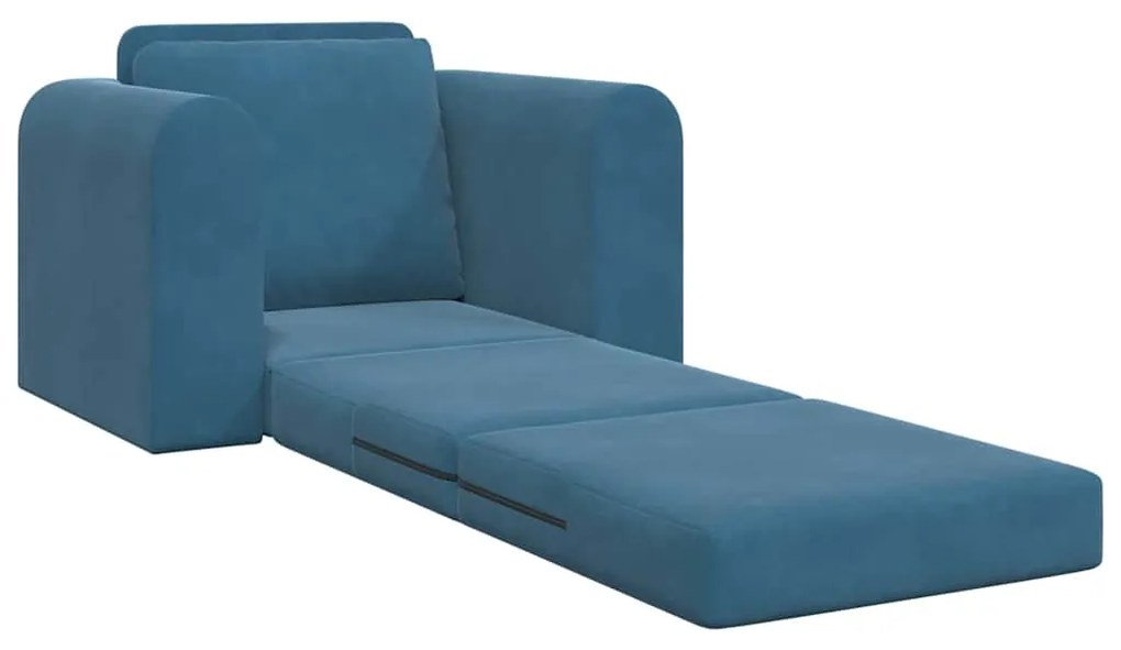 Sofá Cama 2 em 1 Azul 98x71x83 cm Veludo
