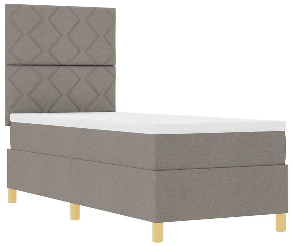 Cama Box Spring com Colchão Taupe 80x200 cm Tecido