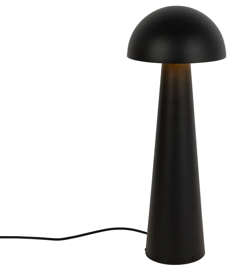 Candeeiro de pé exterior preto 65 cm - Mushroom Moderno