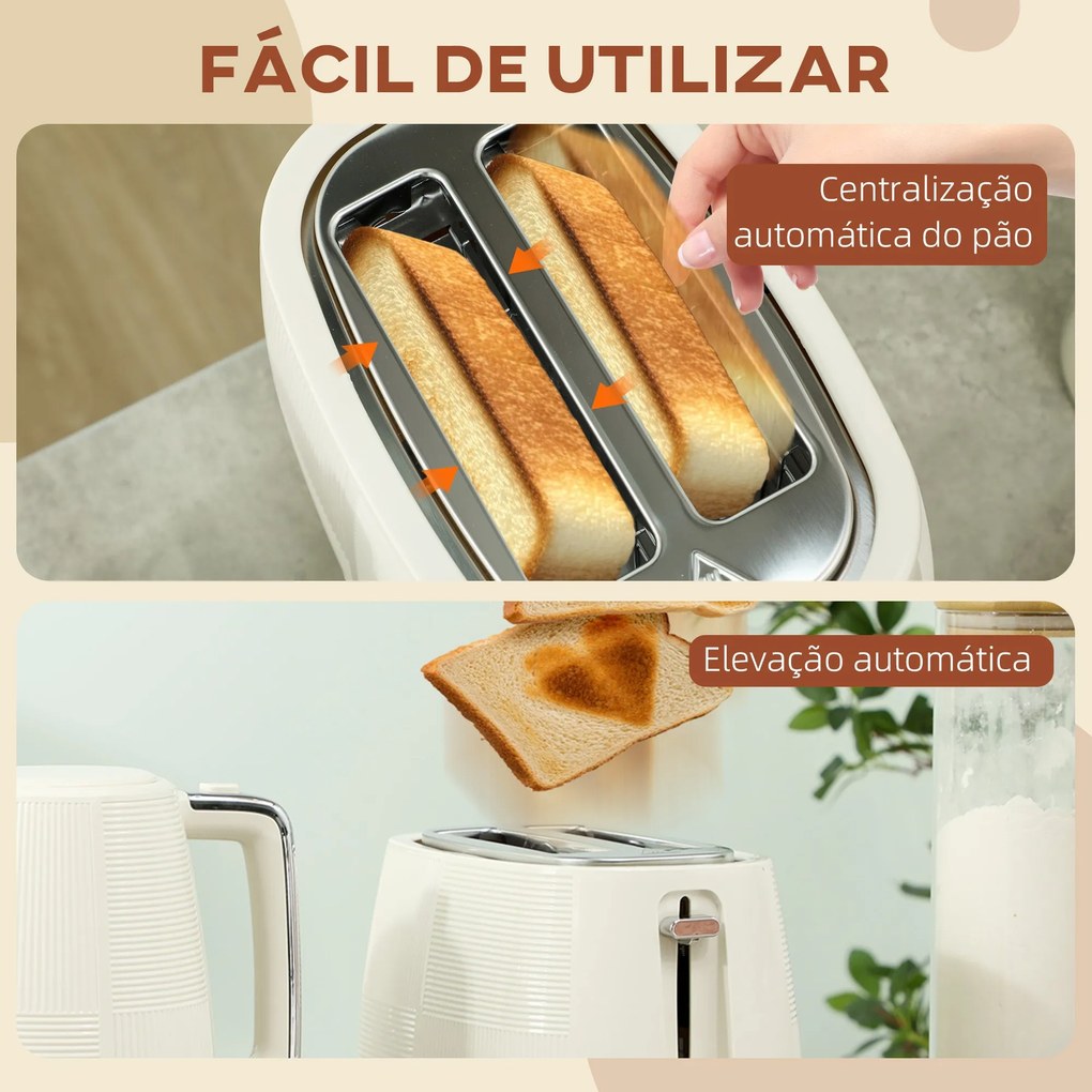 Conjunto de Torradeira e Jarro Elétrico Jarro de Água Elétrico de Aço