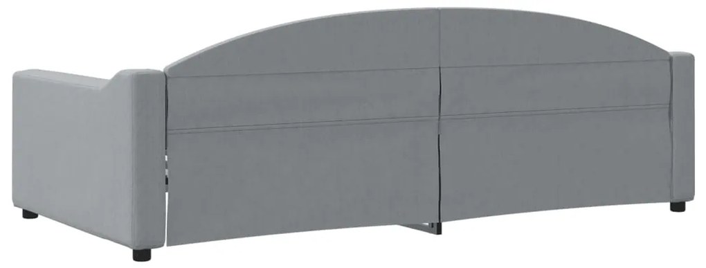 Sofá-cama 100x200 cm tecido cinzento-claro