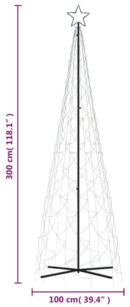 Árvore de Natal em cone 500 luzes LED 100x300 cm azul