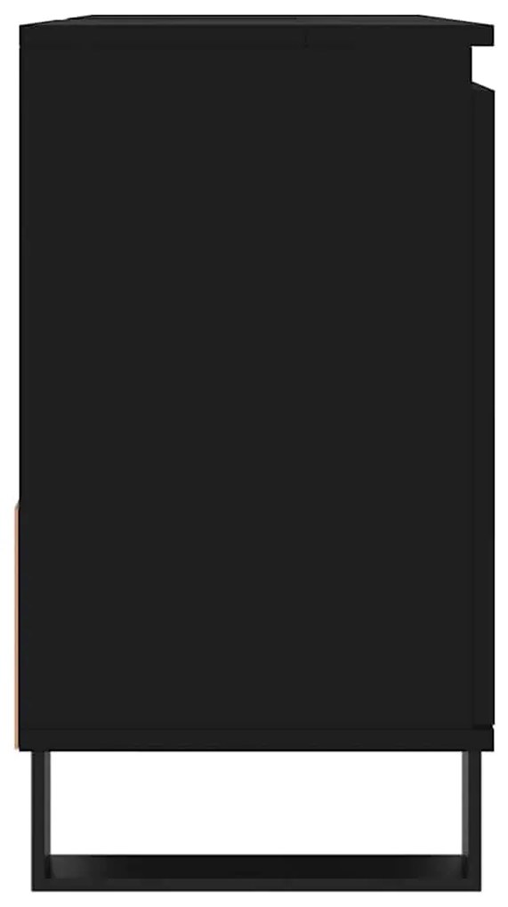 Armário de casa de banho 65x33x60cm derivados de madeira preto