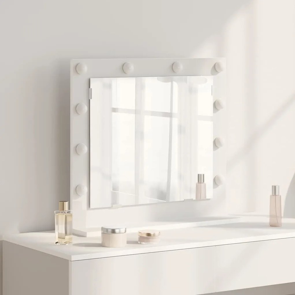 Espelho de Maquilhagem com Luzes LED Branco 60x55x18 cm