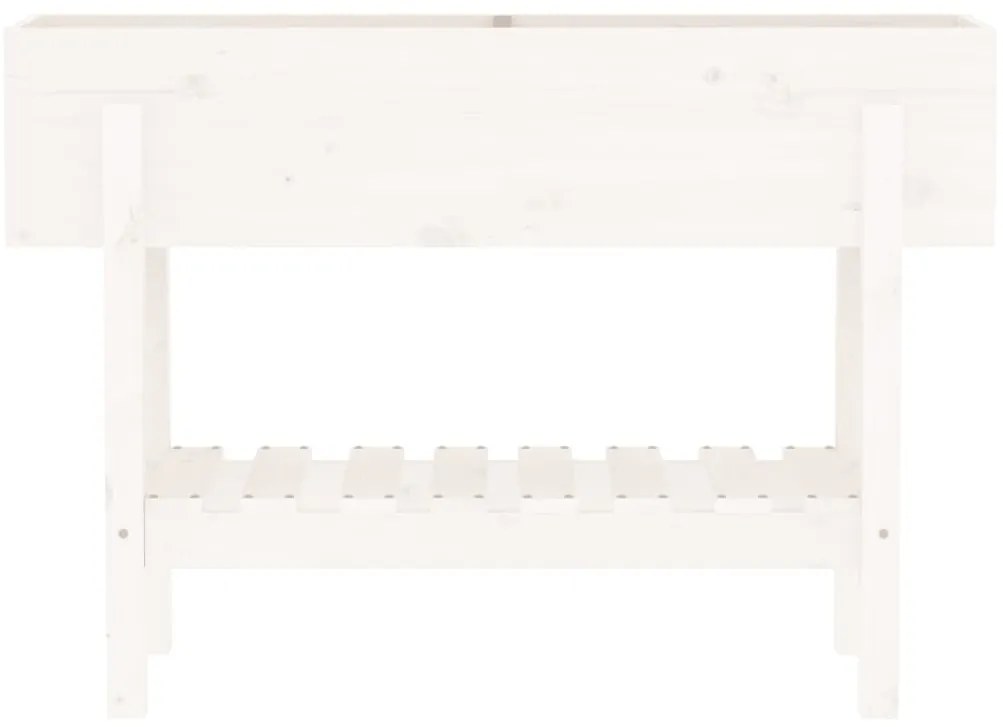 Canteiro elevado de jardim 101x30x69 cm pinho maciço branco
